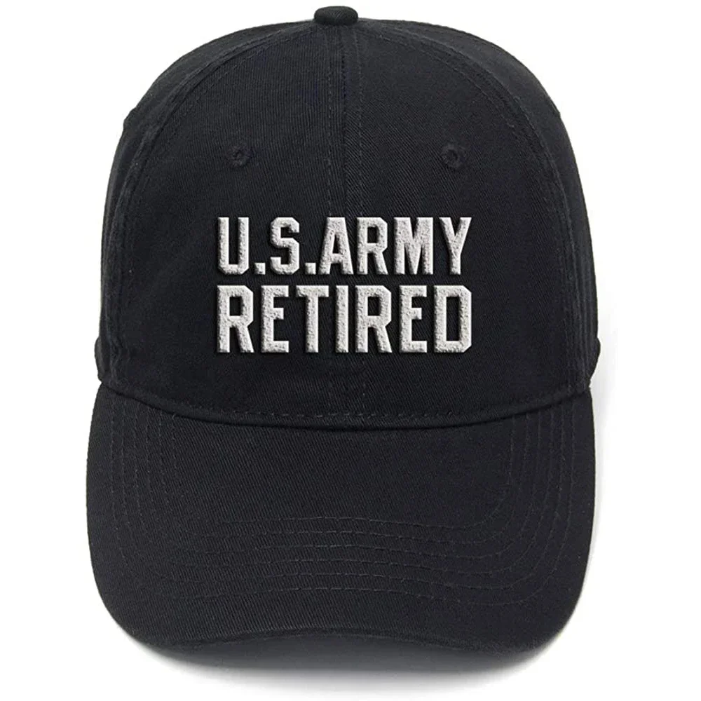 Lyprerazy Army Retired Washed Cotton Adjustable Men Women Unisex Hip Hop Cool Flock Printing Baseball Cap