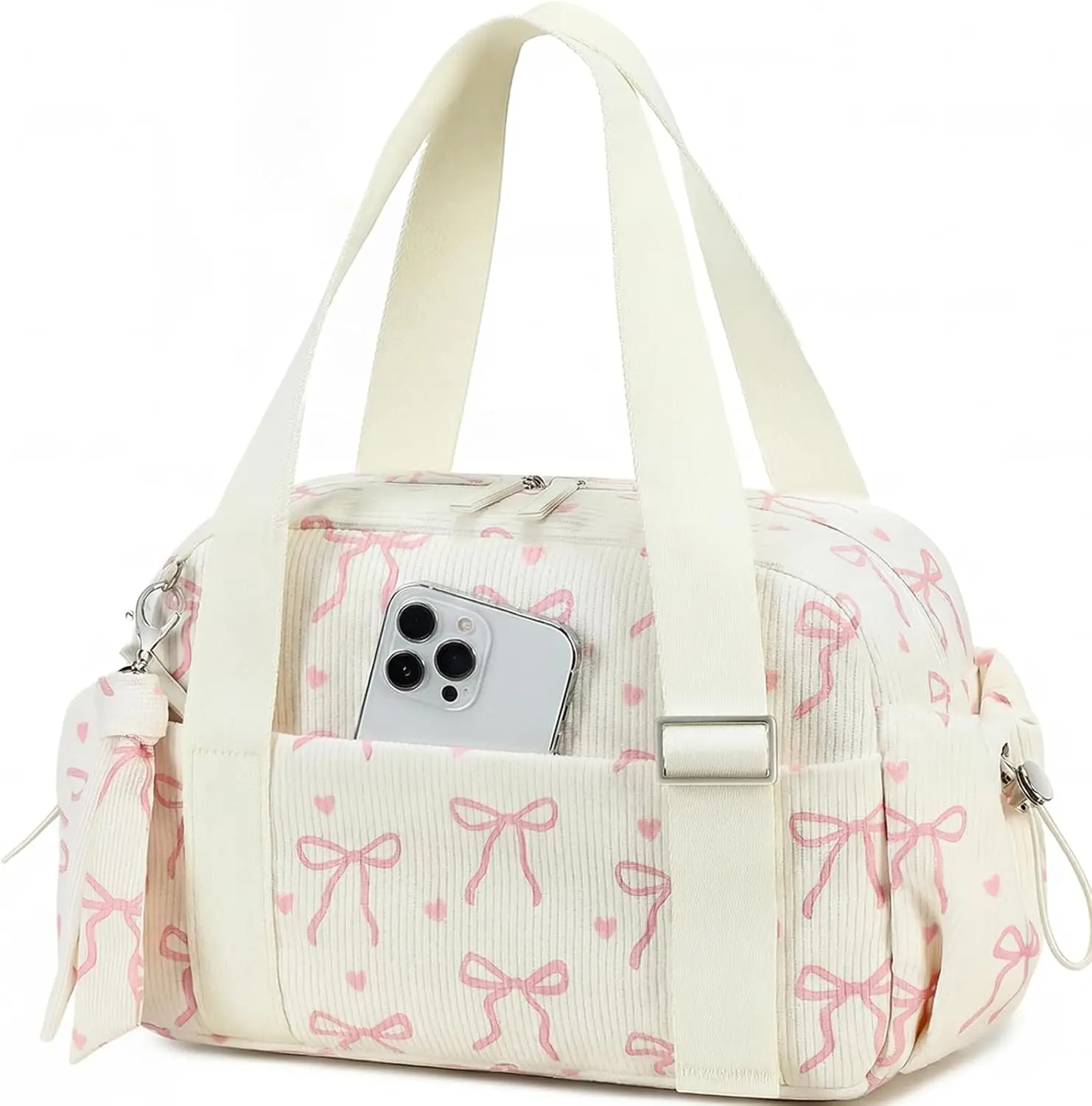 

Gym Bag for Women Girls, Small Sports Duffel Bag with Waterproof Wet Compartment & Adjustable Strap Corduroy Fits Gym Shoes