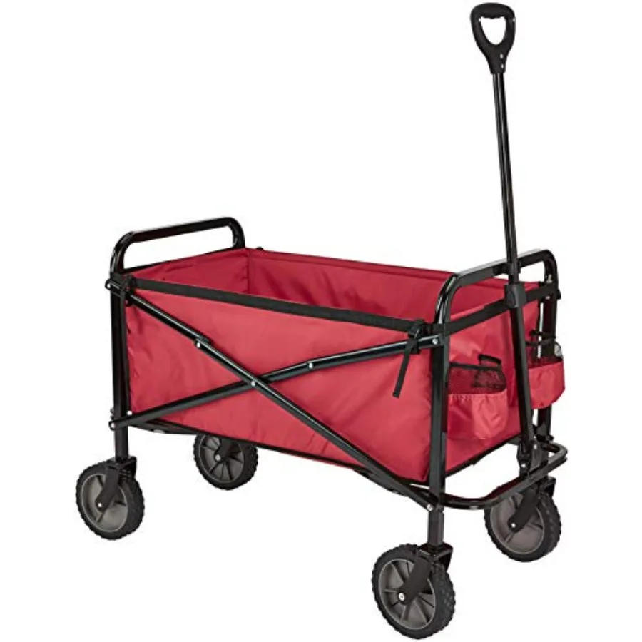 

Collapsible Heavy Duty Utility Wagon for Outdoor Sports, Camping, Garden, and Pets, Portable with Handle, 265 pounds Weight Cap