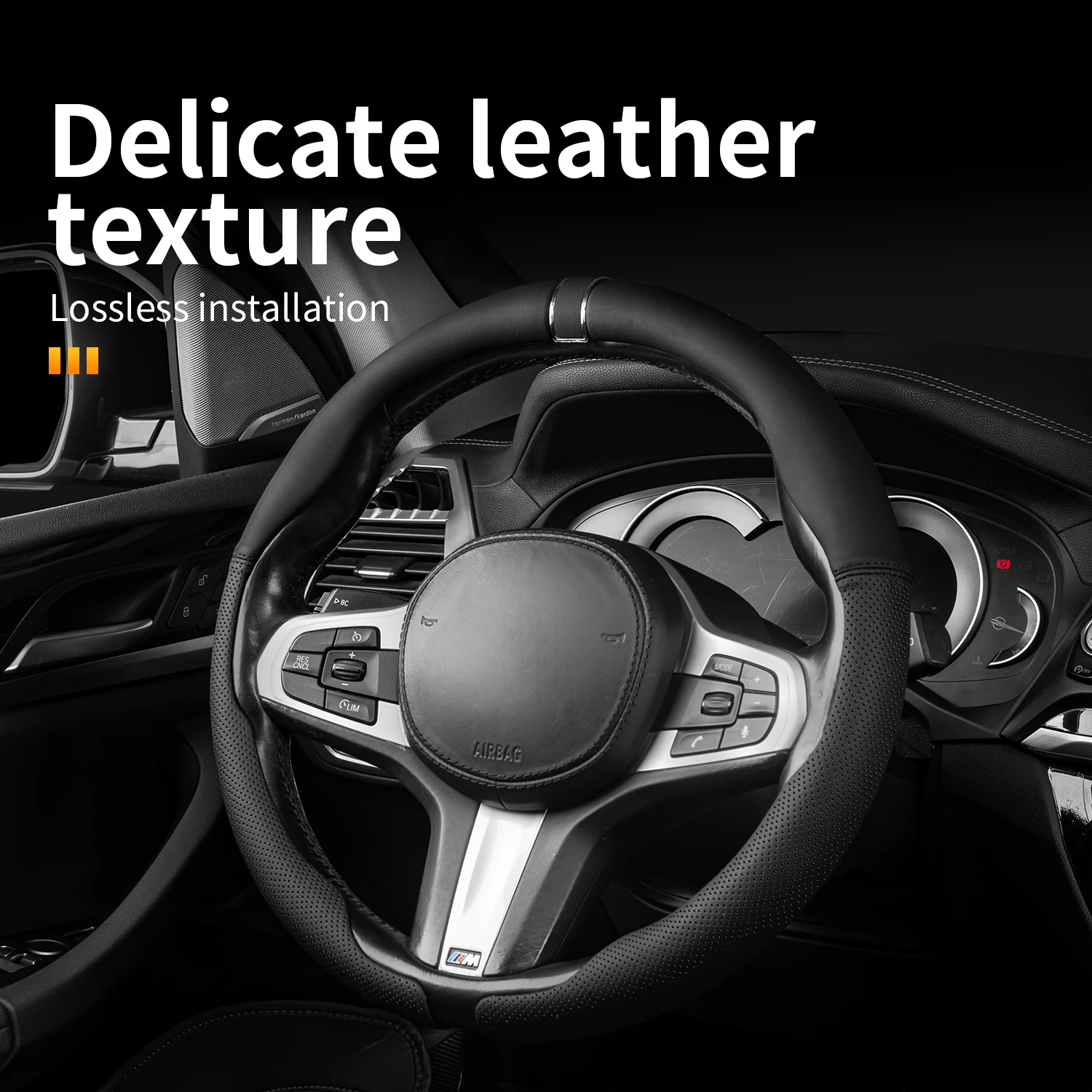 

Car Steering Wheel Cover Breathable Anti Slip Car Decoration Accessories For Colt Delica L200 eK Lancer Colt Mirage AIRTREK