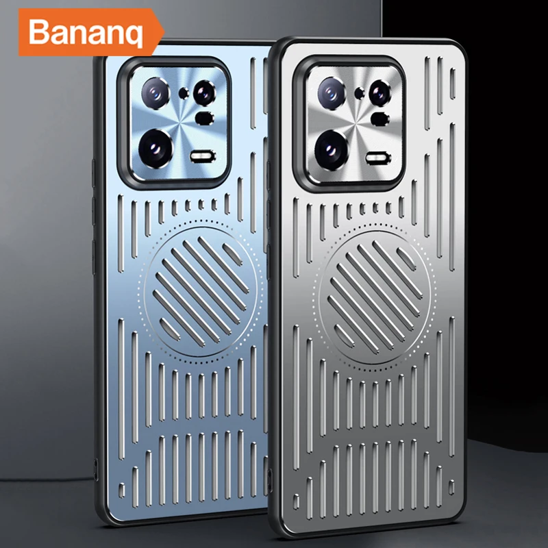 Bananq Heat Dissipation Magnetic Metal Case For Xiaomi 13 13T 14 Poco F5 F6 X6 Pro Cover For Redmi K70 K60 K50 Ultra K70E K60E