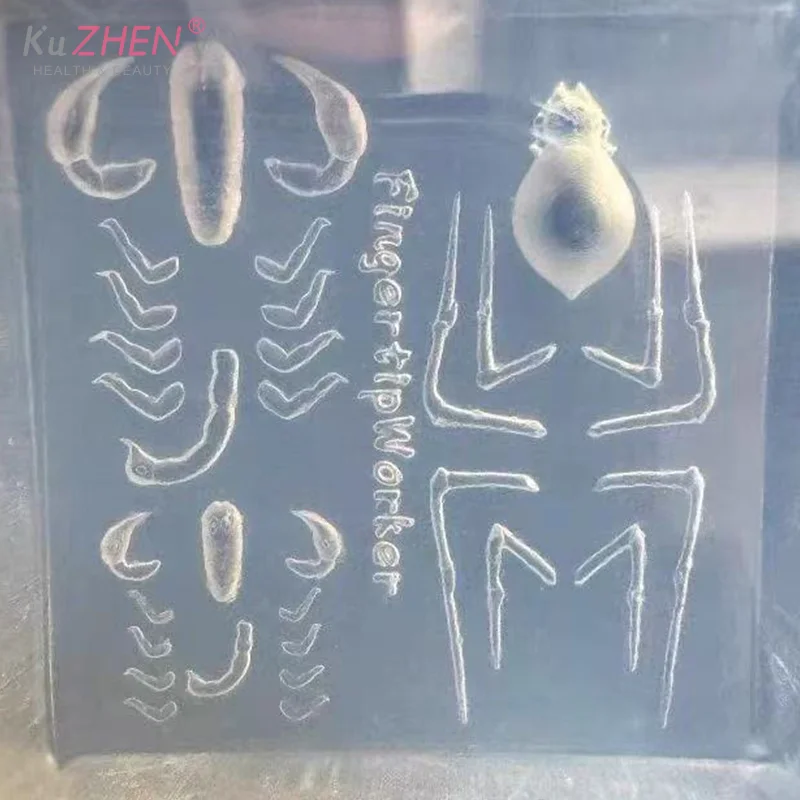 ثلاثية الأبعاد العنكبوت العقرب سيليكون قالب الأظافر لتقوم بها بنفسك الظلام الشرير نمط لينة ختم لوحات مانيكير الفن قالب أدوات قوالب الزينة #5