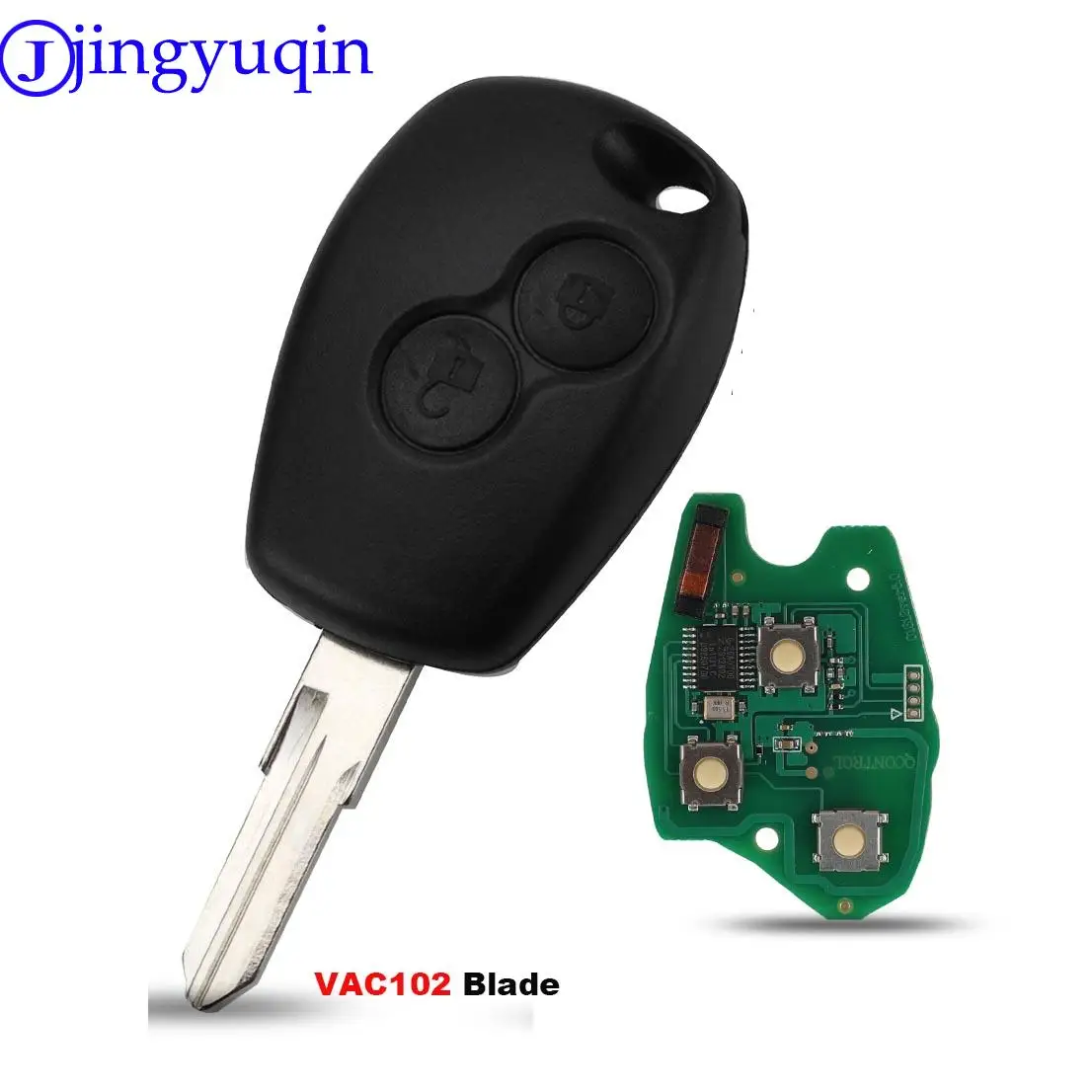 Jingyuqin clave remoto 2 botones para Renault Duster Modus Clio DACIA Logan Sandero Kangoo 433MHz PCF7947 PCF7946 Chip