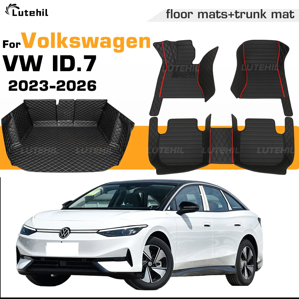 

Car Floor Mat For Volkswagen ID.7/ID.7 Vizzion 2023 2024 2025 2026 Full Coverage Trunk Mat Foot Pads Cargo Liner Carpet Cover