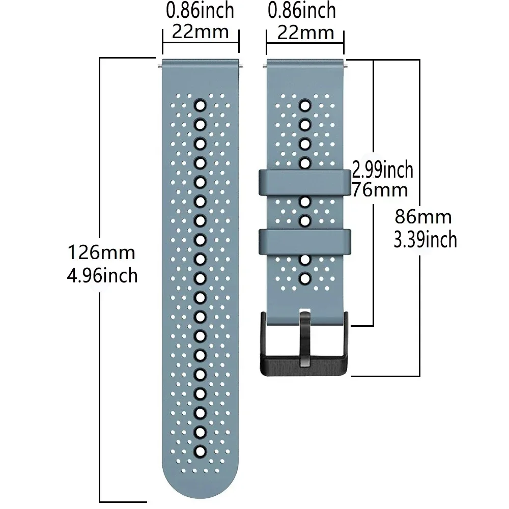 أحزمة ساعة قابلة للتنفس 22 ملم لساعة هواوي GT5 /4 Pro / Buds/ GT3 Pro 46 ملم/GT 5 4 3 2 46 ملم GT2 Pro SE 46 ملم سوار معصم من السيليكون