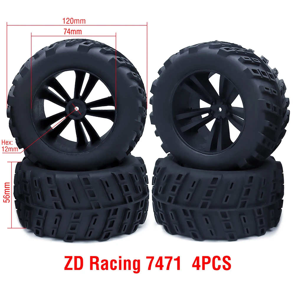 AUSTARHOBBY 1/10 Monster Tires Rally Tires 12mm Hex for 1/10 Traxxas HSP HPI