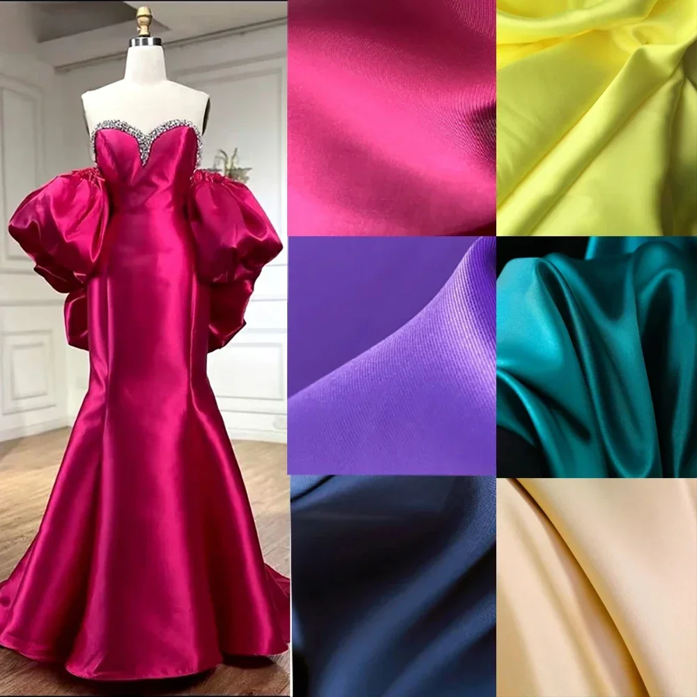 

Красная ткань Mikado, свадебное платье невесты, роскошный стиль, саржевое толстое атласное дизайнерское платье, ткань для одежды, шитье по метрам