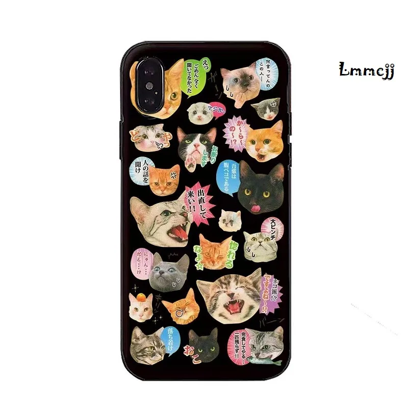 Lmmcjj funda de teléfono con pegatina de gatos para Samsung, A13, A14, A22, A23, A33, A53, A54, Galaxy S21, FE, S22, S23, Ultra Note 20, funda de