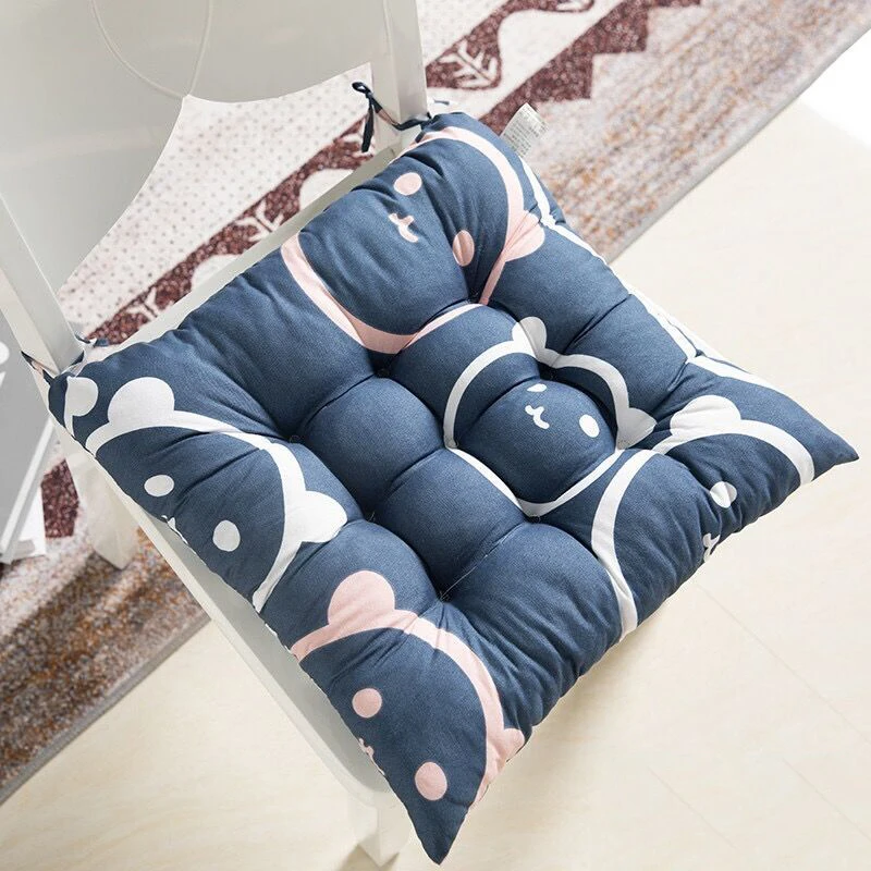 เบาะรองนั่งผ้าฝ้ายเนื้อนุ่ม 1 ชิ้น สำหรับเก้าอี้ทรงสี่เหลี่ยม ใช้ตกแต่งบ้าน สำนักงาน รถยนต์ สวน หรือใช้เป็นเบาะรองนั่งอาบแดด