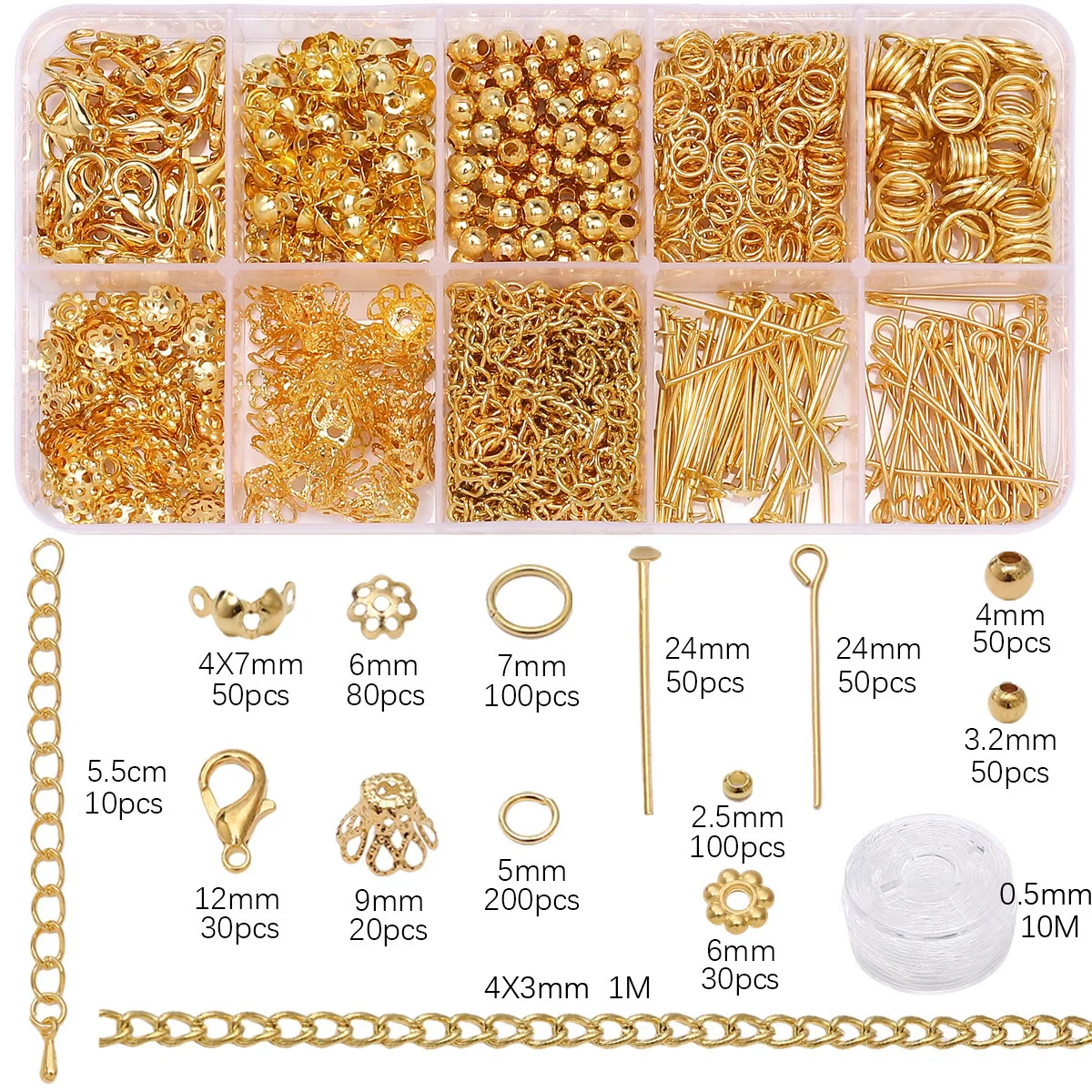 1Set/Bag Jewelry Making Starter Kit Earrings Necklace Findings DIY Beads Jewelry AccessoriesSuitable For Adults And Beginners image 4