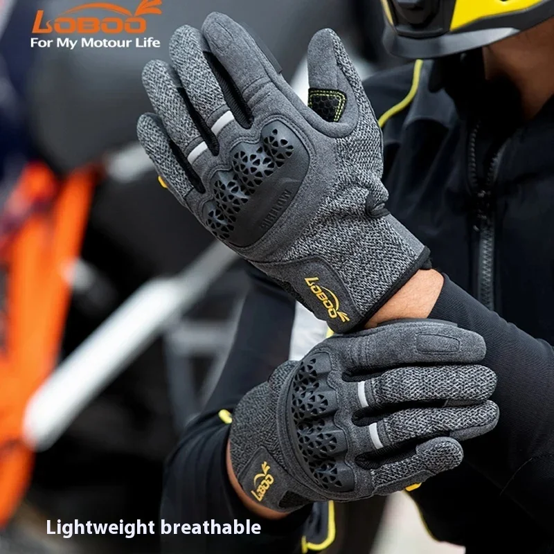 Loboo Turnip Summer Motorcycle Riding Gloves for Men and Women Drop Proof Breathable Mesh Comfortable Breathable Touch Screen