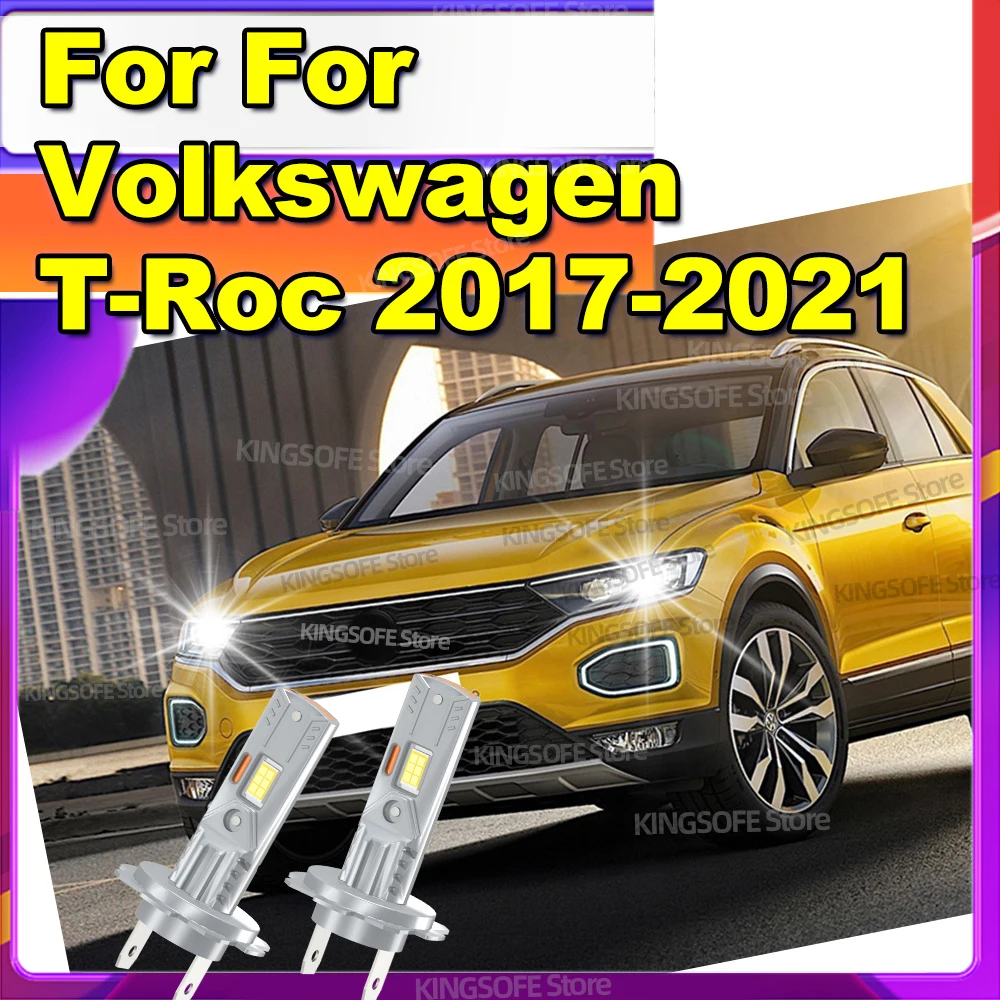 

2Pcs LED 30000LM Light Mini Head Lamp 6000K Headlight For Volkswagen T-Roc TRoc 2017 2018 2019 2020 2021