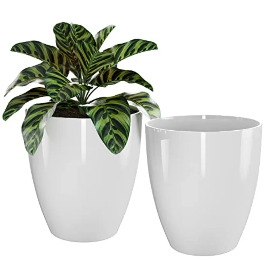 

Plant Pot with Drainage Hole, 2 Pack Sturdy Pots for Plant Tree Flower, Large PlanterPlanters for Indoor and Outdoor Plants