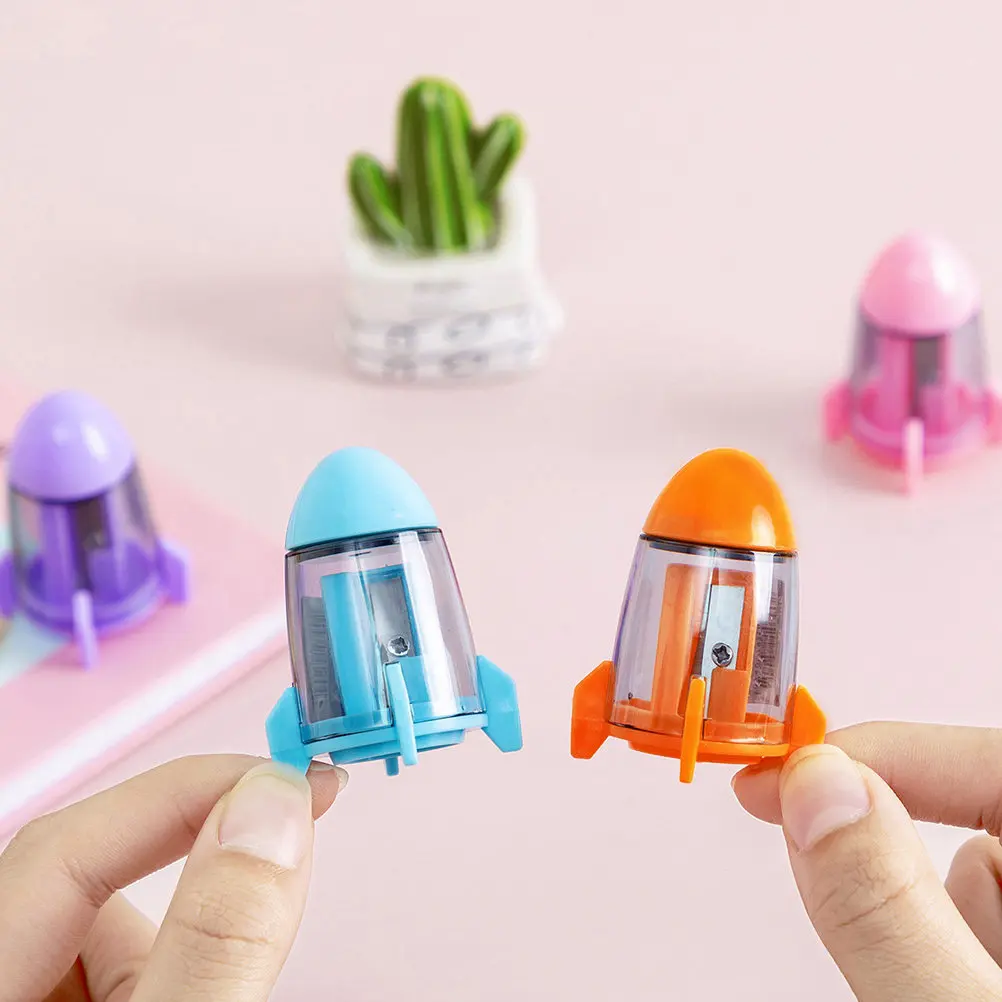 12Pcs Rocket-Shaped Pencil Sharpener High-Performance Cutter Portable Lightweight Kids Sharpener for Classroom Studio Backpack