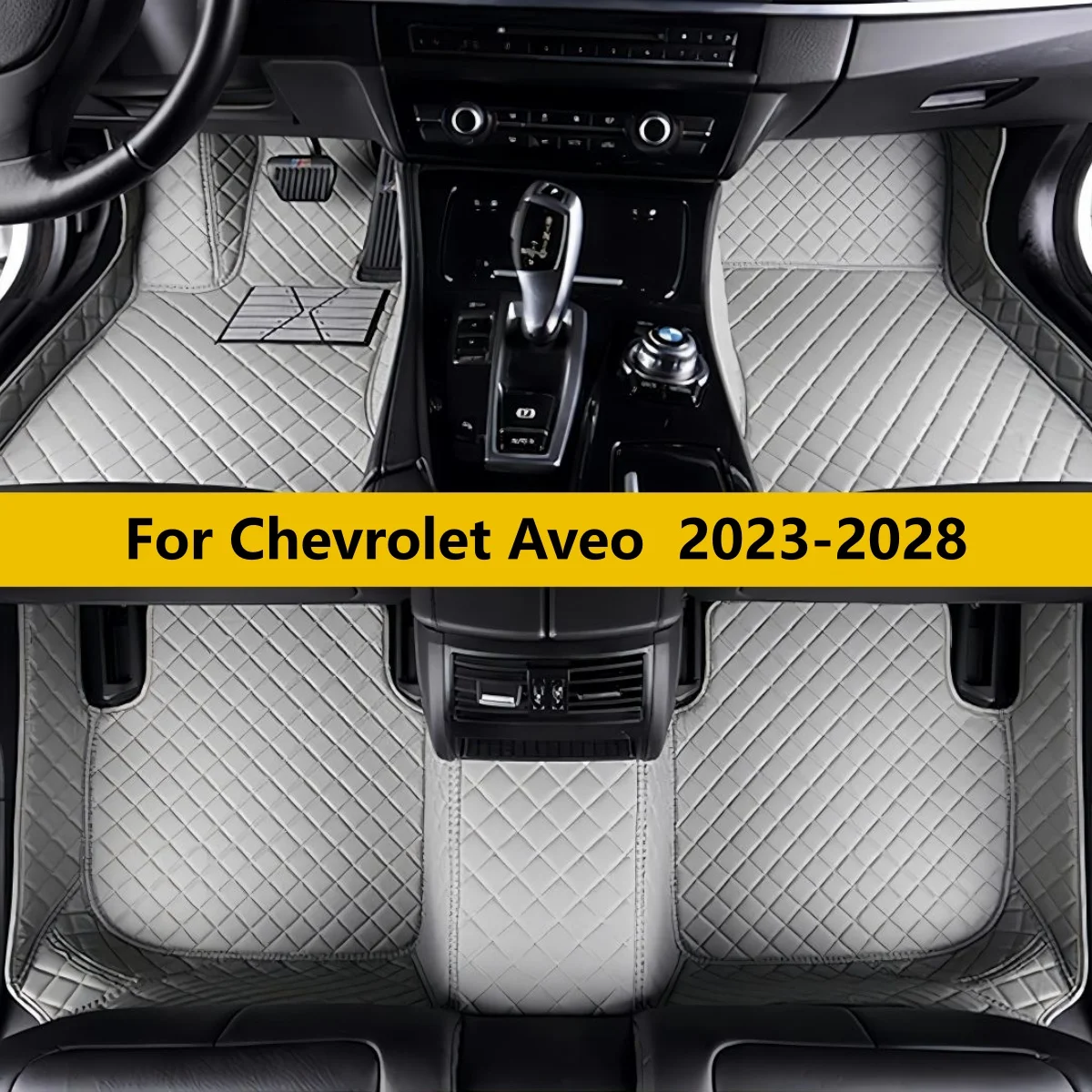 

Custom Car Floor Mats For Chevrolet Aveo 2023 2024 2025 2026 2027 2028 Waterproof Leather Carpet Auto Interior Accessories