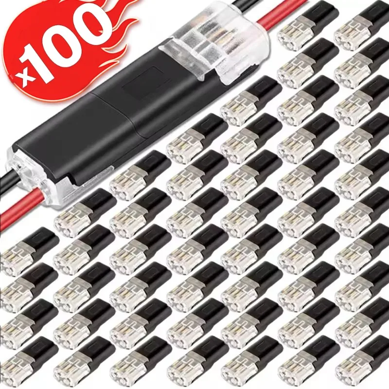

Insulated Electric Double Wire Connectors Universal Plug-in Wire Terminal Blocks Quick Wiring Connectors Mini Cable Clamps Snap