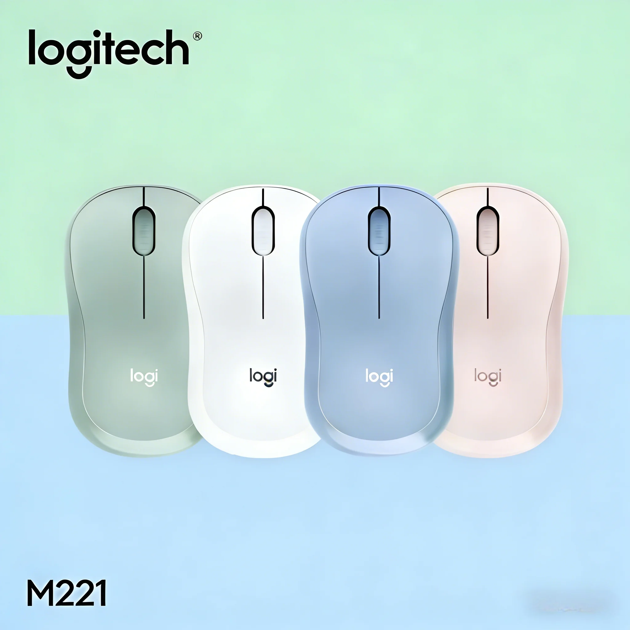 

Logitech M221 Silent Wireless USB Mouse, Home & Office Ready, Small Compact Portable for Laptops