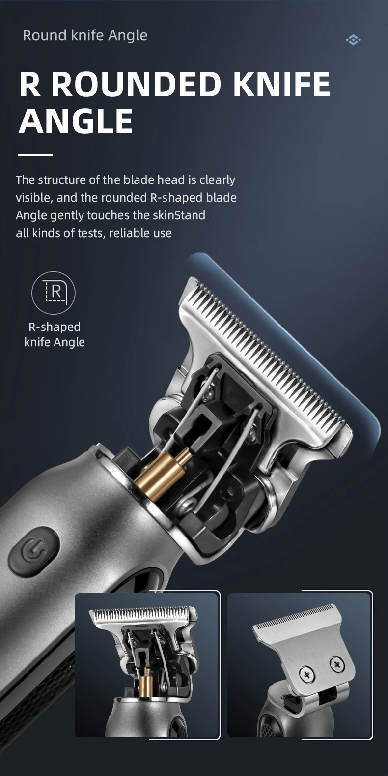 Kemei Mini-Haarschneider, Barttrimmer für Herren, Zero-Gap-T-Klinge, Haarschneidemaschine, kabelloser professioneller Haarschneider KM-1757 – Detail 8