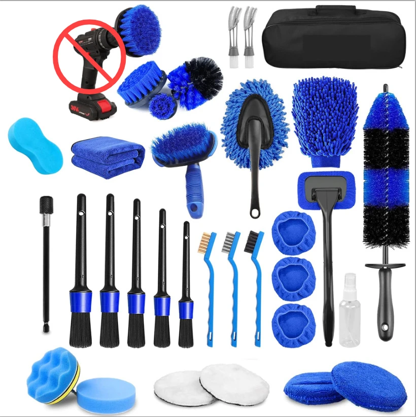 34pcs Tire Brushes Car Supplies Cleaning Set Car Beauty Brushes Appearance Cleaning Tools Car Detailing Parts Clean Products