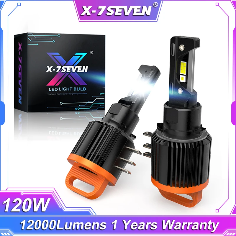 

X-7SEVEN 2PCS 6500K 120W H15 LED Headlight Conversion Lamp Kits For Audi BMW Mercedes VW For Hi Beam/Daytime Running Lights