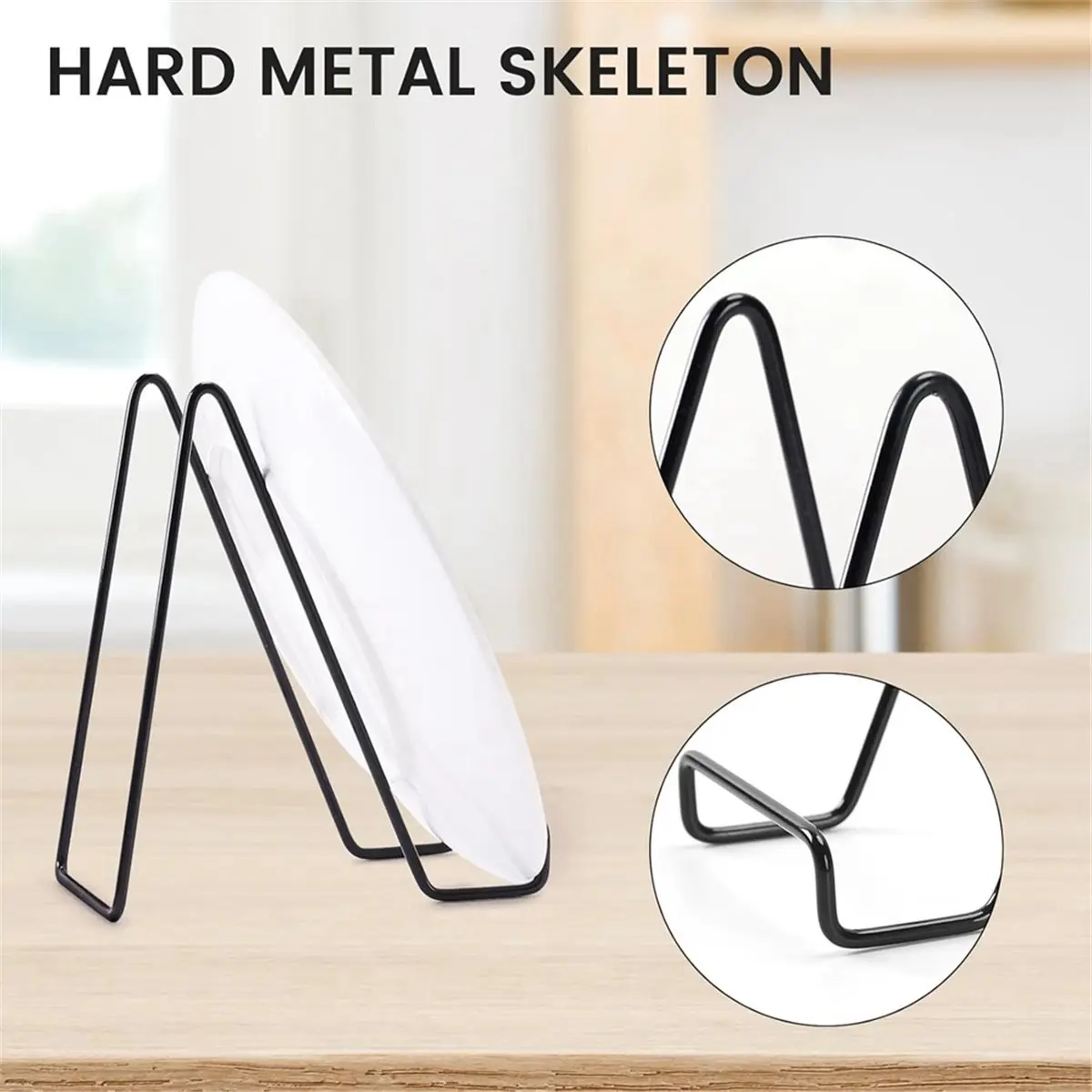 12 Pack 6 Inch Plate Stands for Display,Book Display Stand,Black Metal Decorative Plate Stand,Small Easels for Display