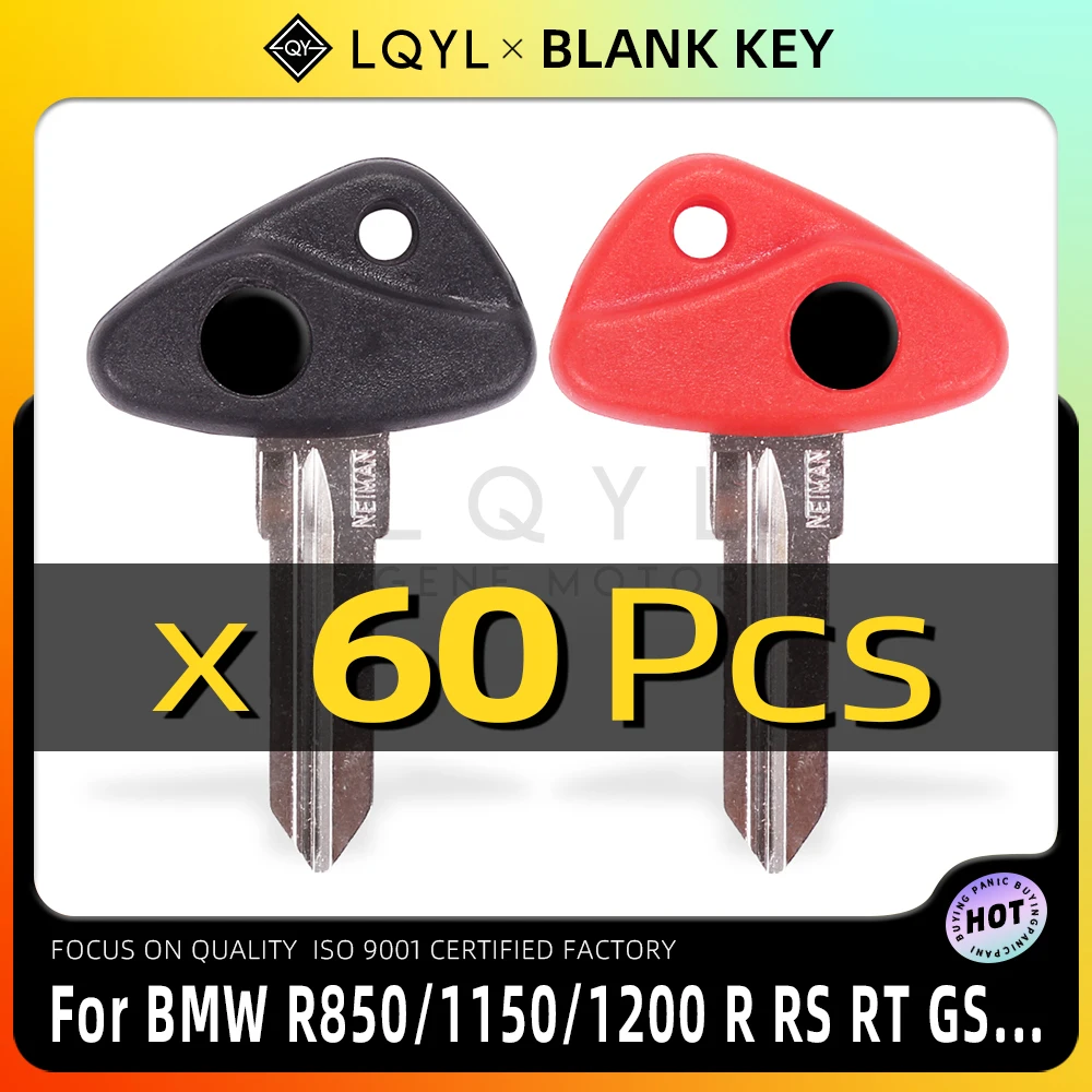 

60Pcs Blank Key Motorcycle Replace Uncut Keys For BMW R850R K1200LT R1100RT R1100GS R1150RT 650GS 650CS 1150GS K1200GT Etc