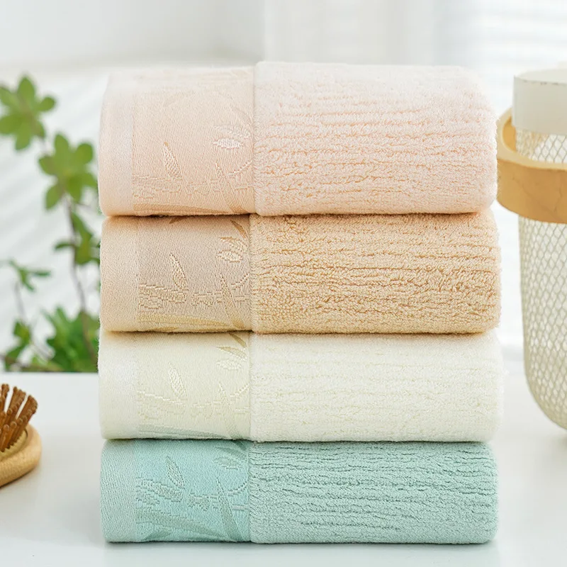 Bamboo fiber towel comfortable bamboo charcoal fiber face towel gift plain face towel