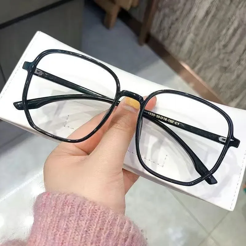 New large frame anti-blue light mirror trend small red book with polygon myopia finished eyeglasses frame