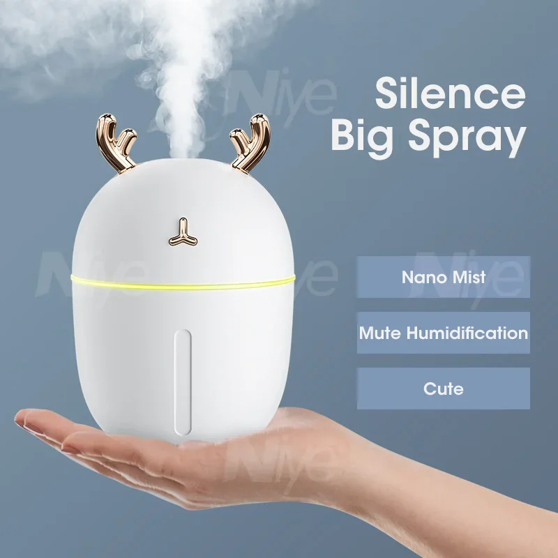 

Portable Mini Air Humidifier Cute Pet Air Purifier Aromatherapy Office Desktop Humidifiers Essential Home Car 3 color