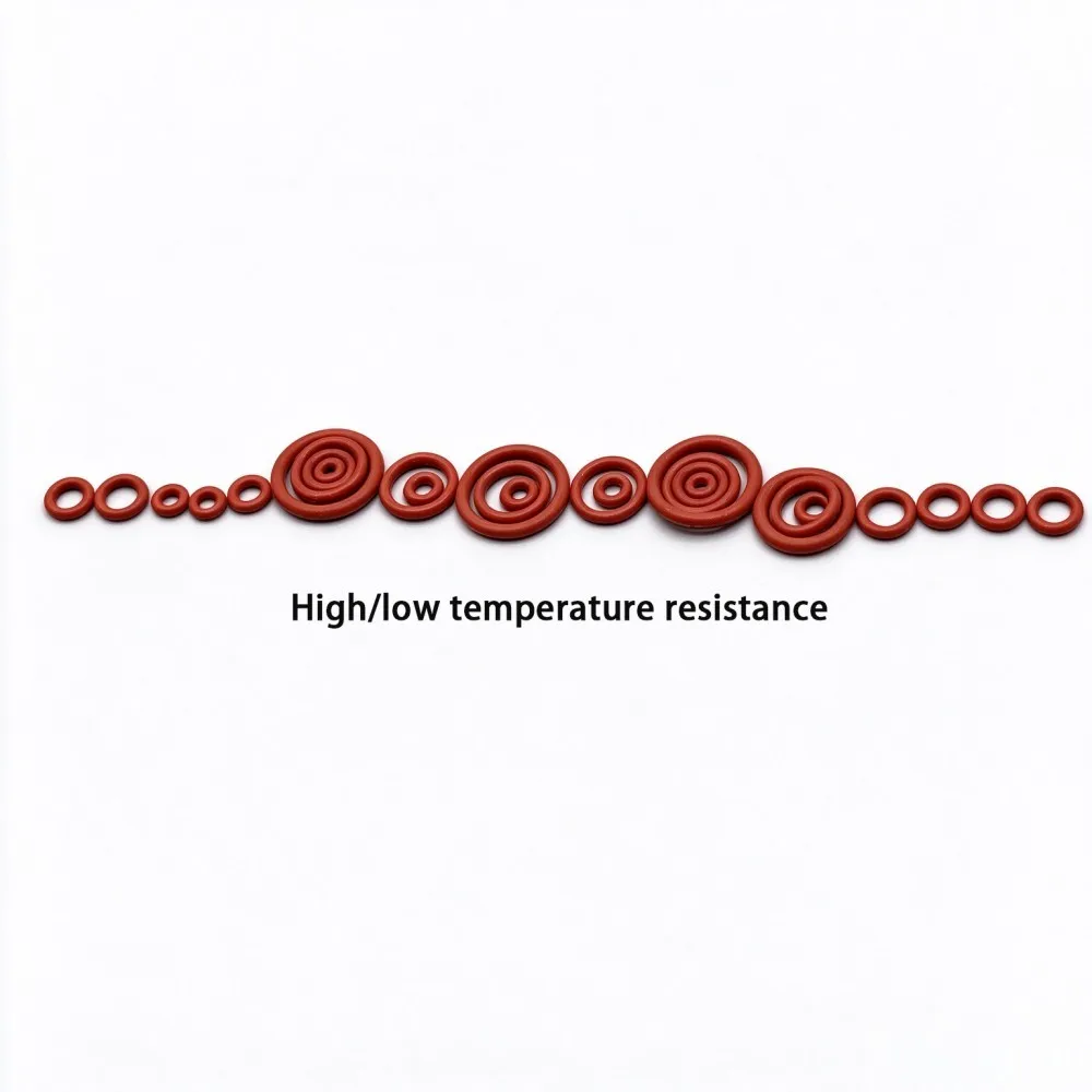 225Pcs High Temp Non-Toxic Red Food Grade VMQ Silicone O Ring Kit Set OD 6mm-20mm Waterproof Seal Gaskets for Home Industrial