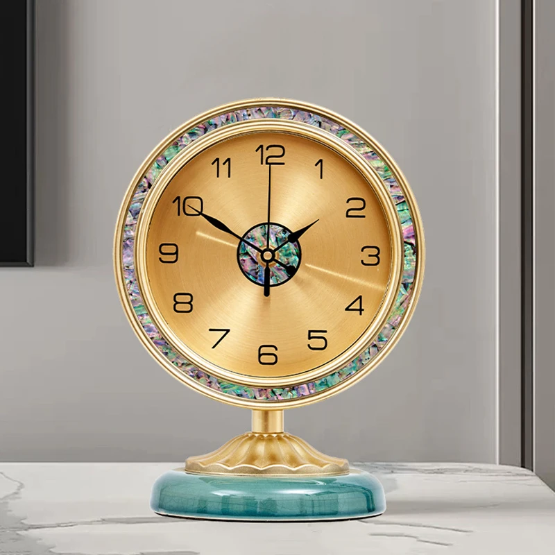 Vintage Table Clock Modern Simple Luxury Clock Home Living Room Silent Clocks Nordic Interior Desktop Closks House Decorations