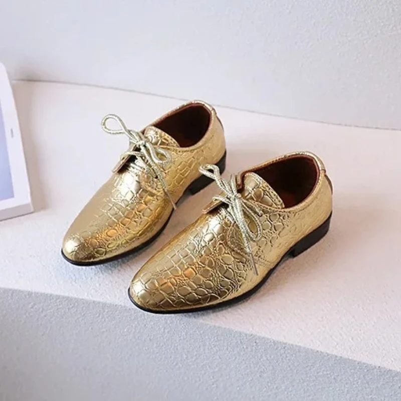 Children Leather Shoes for Boys Pointed-toe Casual Breatheable Spring and Autumn Korean Style 2026 Performance Shoes for Party