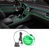 5M El  Car Interior Lighting LED Strip Wire Rope Decoration Garland Wire Rope Tube Line Flexible Neon Light With USB Drive