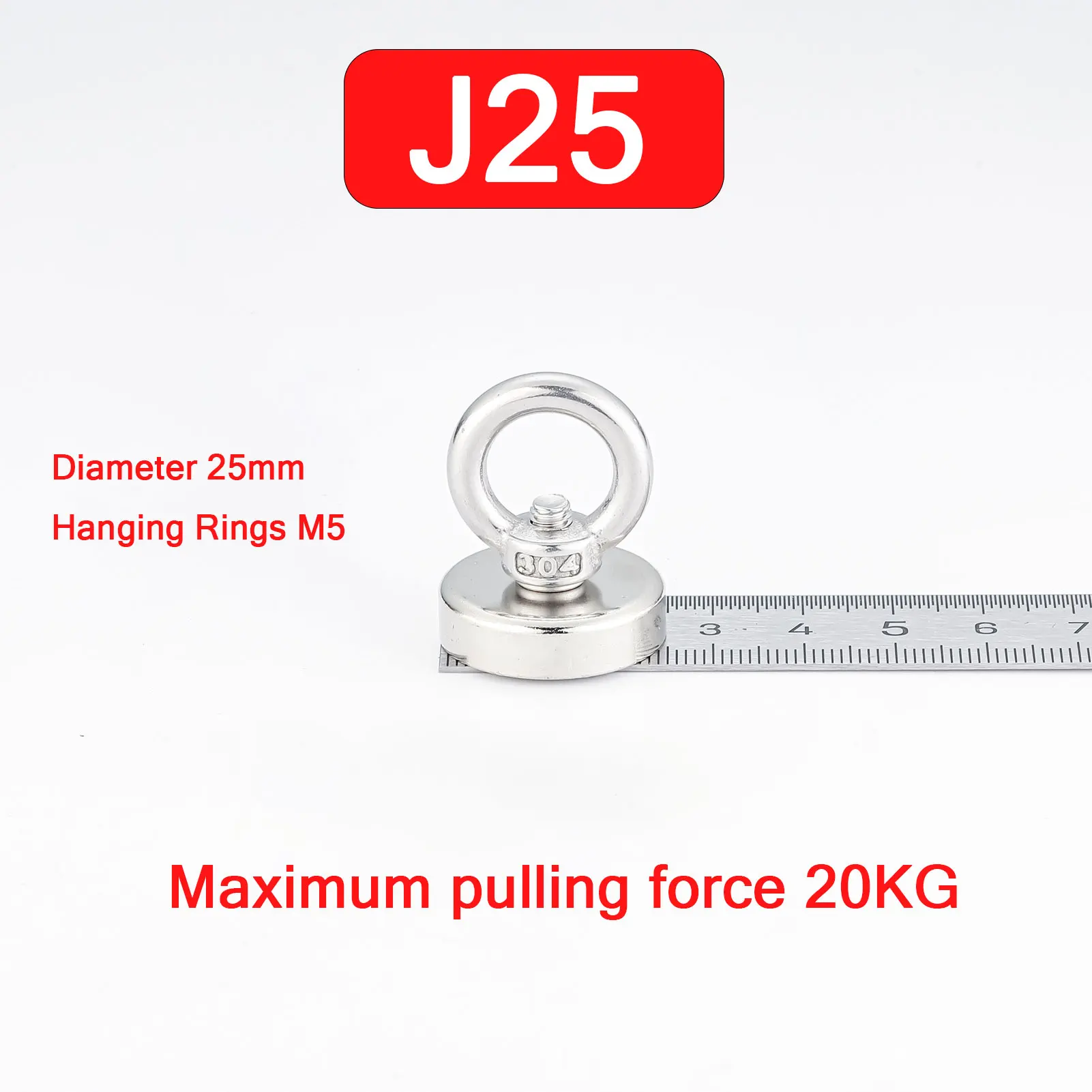 Supersterke neodymium vismagneethaak N52 Heavy Duty zeldzame aardemagneet met verzonken gat oogbout 16-90 mm bergingsmagneet - afbeelding 1