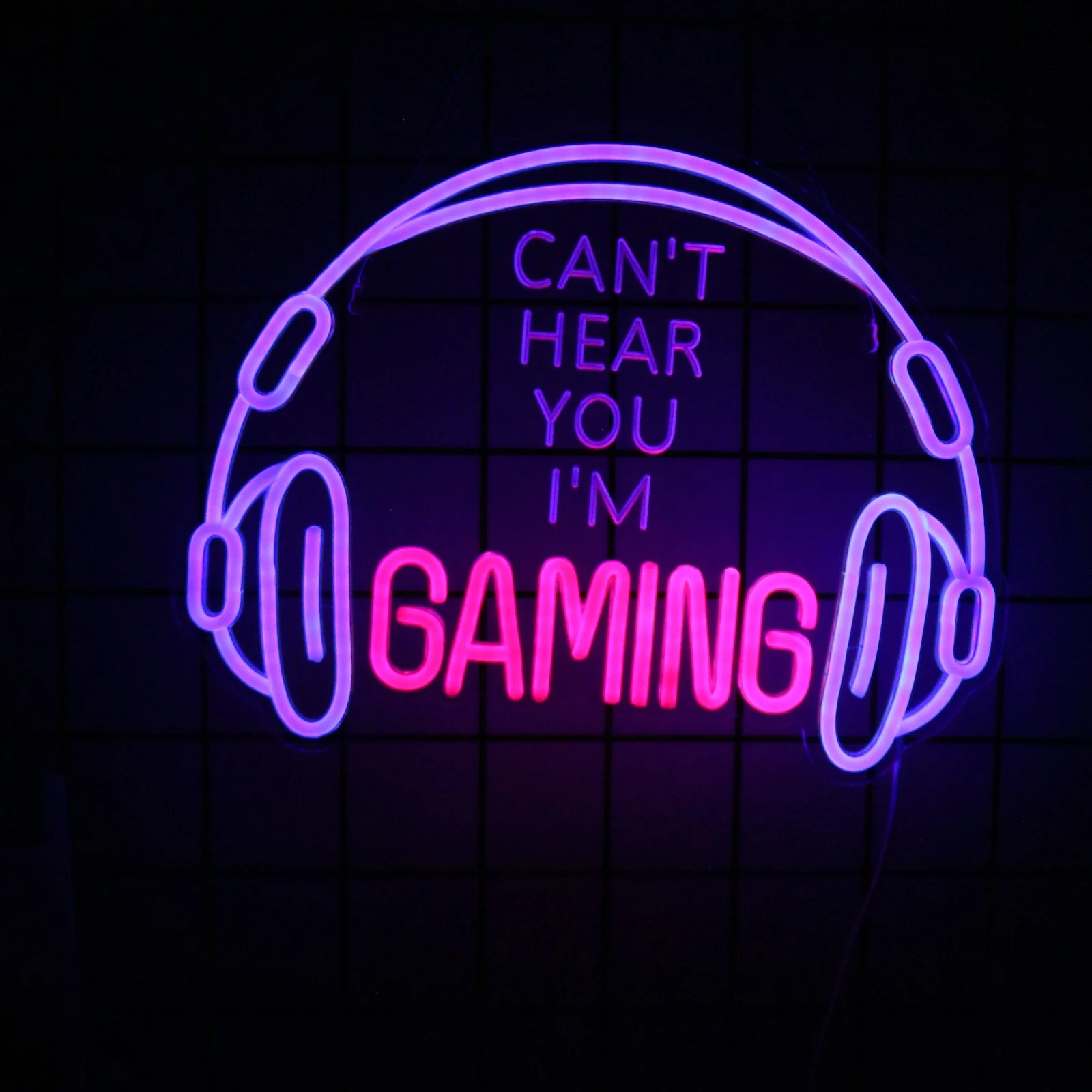 UponRay Headset Game, tanda Neon LED Headphone Game lampu Neon tanda lampu untuk zona Gamer ruang Video kamar tidur dekorasi seni dinding