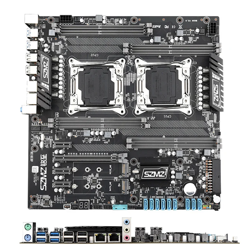 X99-Z8 듀얼 컴퓨터 마더보드 데스크탑 서버 대형 보드, ddr4 메모리 지지대, e5 2680v3v4cpu