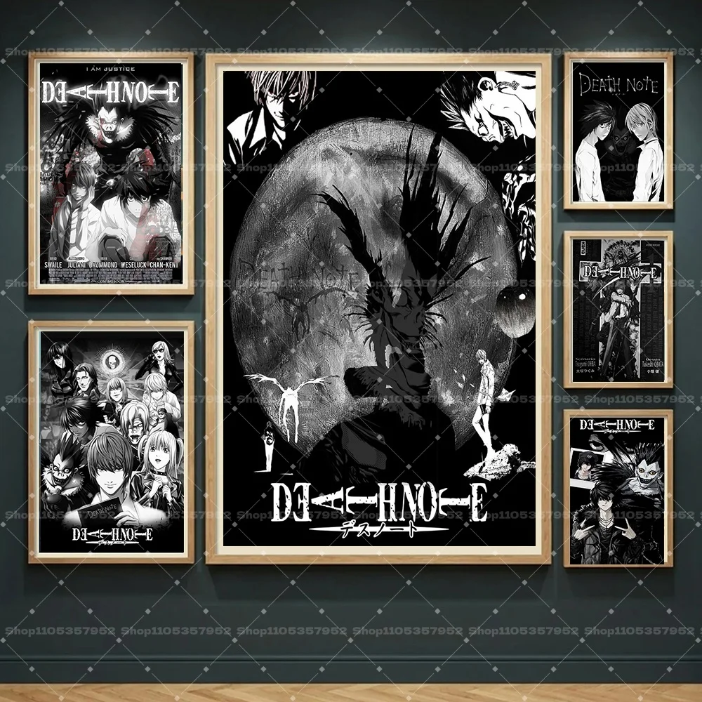 Anime Death Note L Y M Character Classic Vintag HD Poster Japan Cartoon Canvas Kawaii Prints Wall Art for Living Room Home Decor