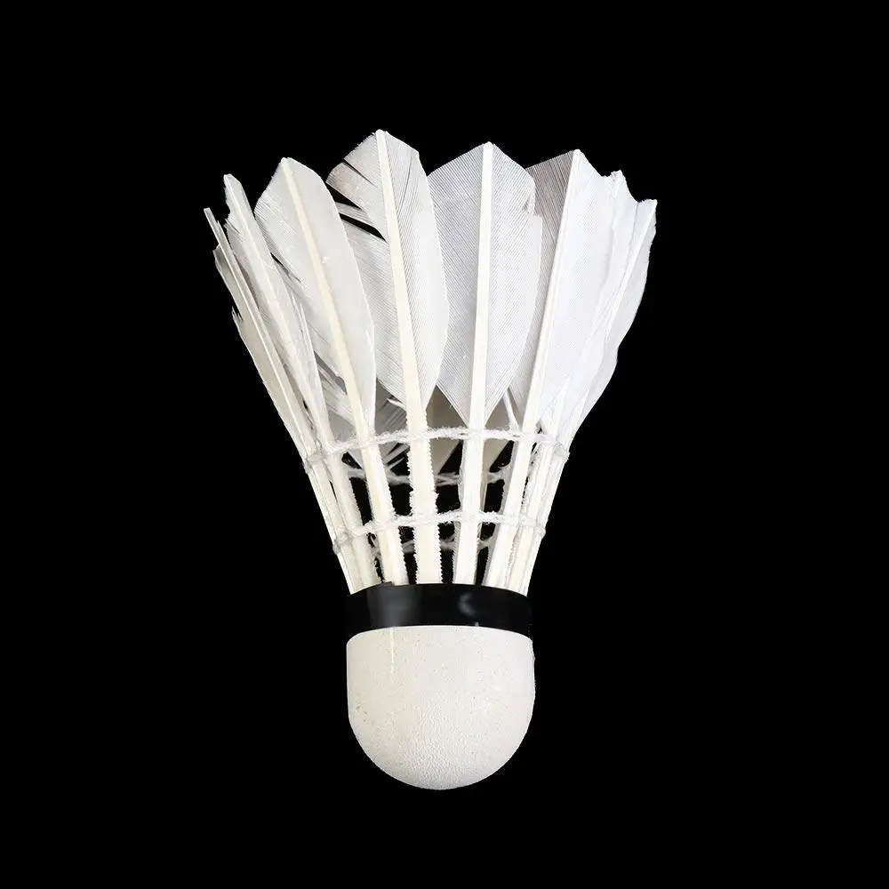 Elastischer Trainings-Kork, Fitnessspiel, Sport, Federball, Badmintonbälle, 12-teilig, Gänsefeder