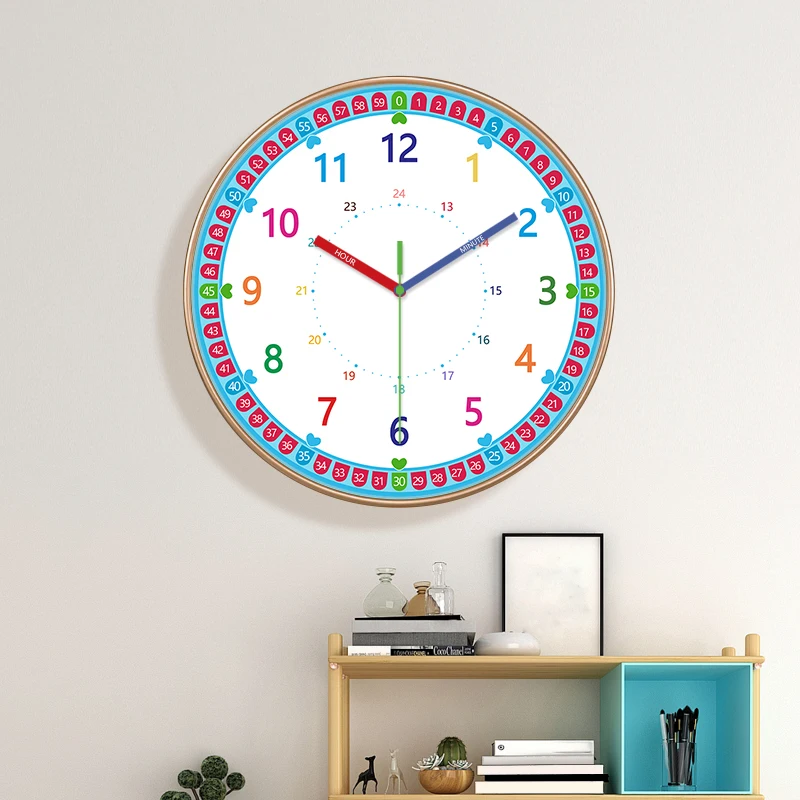 

Cartoon Wall Clock Early Education Colorful Digital Living Room Bedroom Study Silent Clock Wall Home Decor 8/10/12 inch