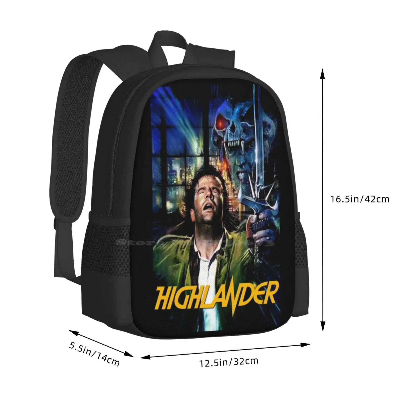 Mochila Rainha Highlander, Obra de Cartaz Original, Design de Moda, Viagem Laptop, Bolsa Escolar, 1985