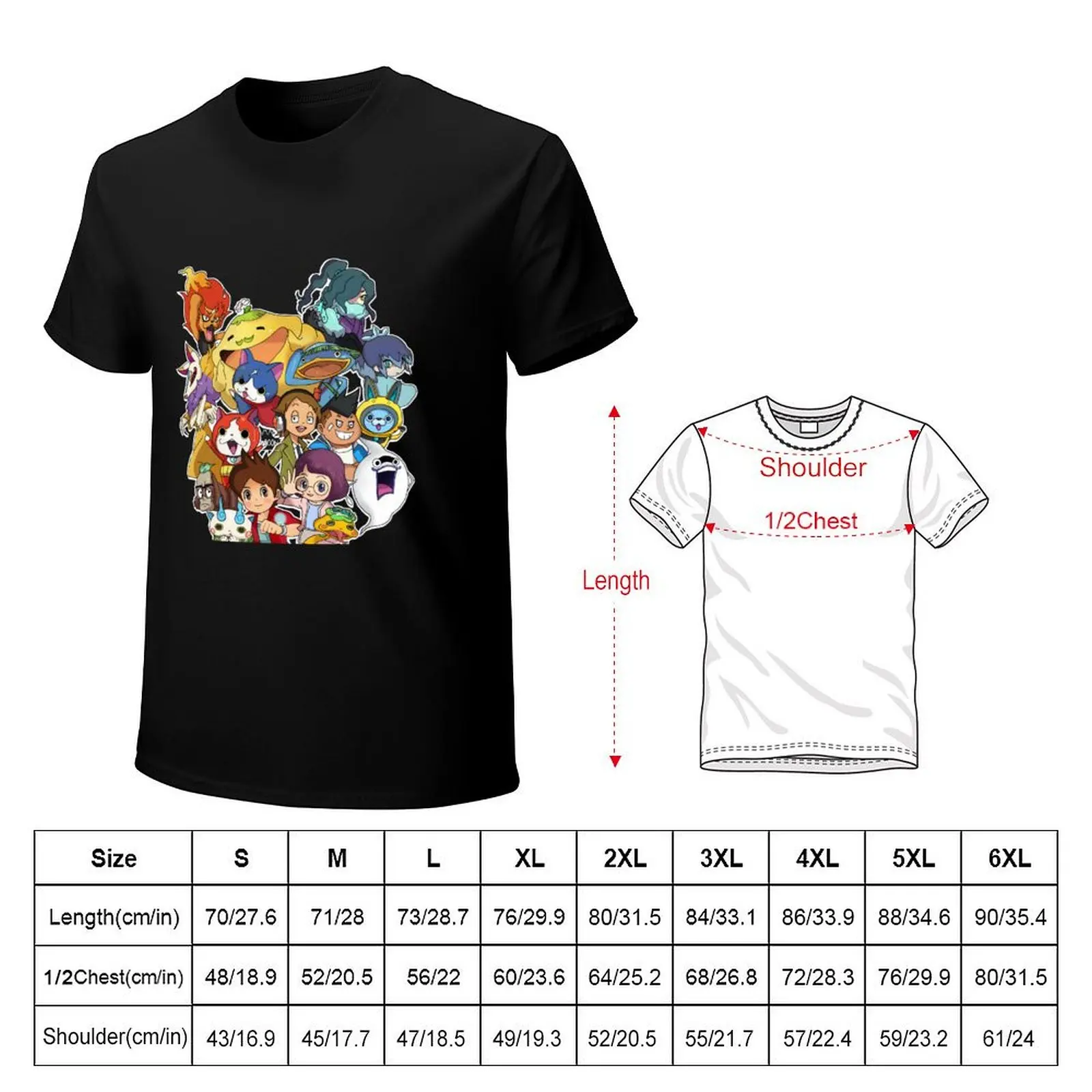 Yo-Kai Watch Stickers Yokai Watch T-Shirt anime custom t-shirts mens graphic t-shirts