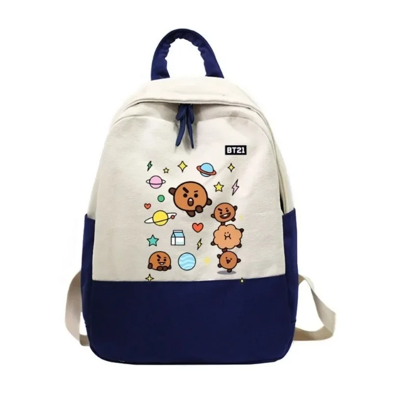 2024 BT21 Peripheral Tata Cooky Chimmy Cute Cartoon Support Male Female Students School Bag Anime Kawaii Shooky Backpack Gift