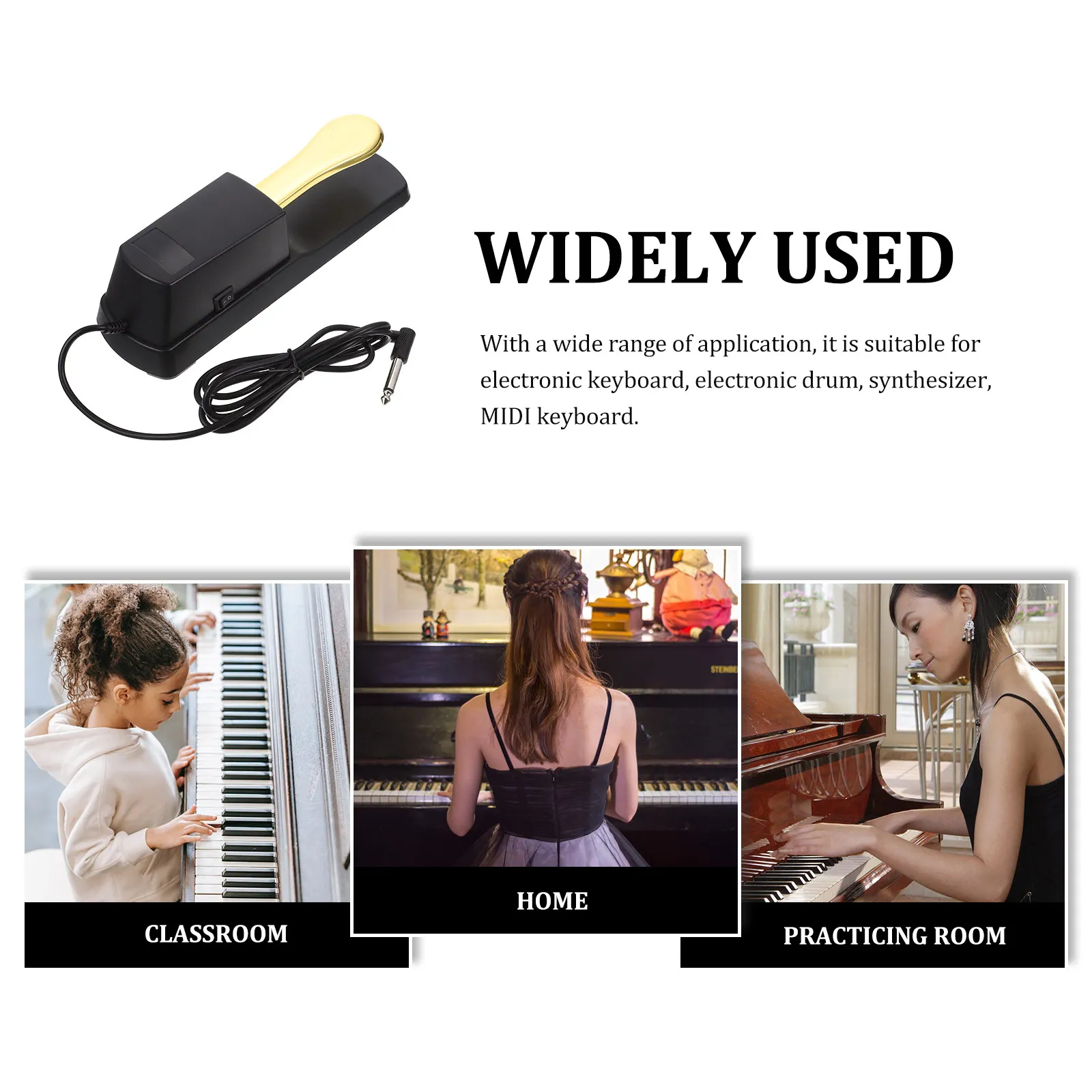 

Piano Electronic Foot Pedal Damper for Keyboard Hand Roll Accessories Alloy Steel