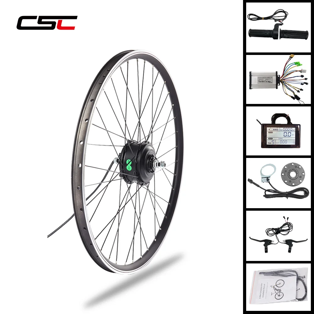 متجر الاتحاد الأوروبي 20 "26" 27.5 "28" 29 "700C 36V 250W/350W/500W eBike تحويل عدة ebike دراجة كهربائية عدة المحور الأمامي/الخلفي عجلة المحرك #1
