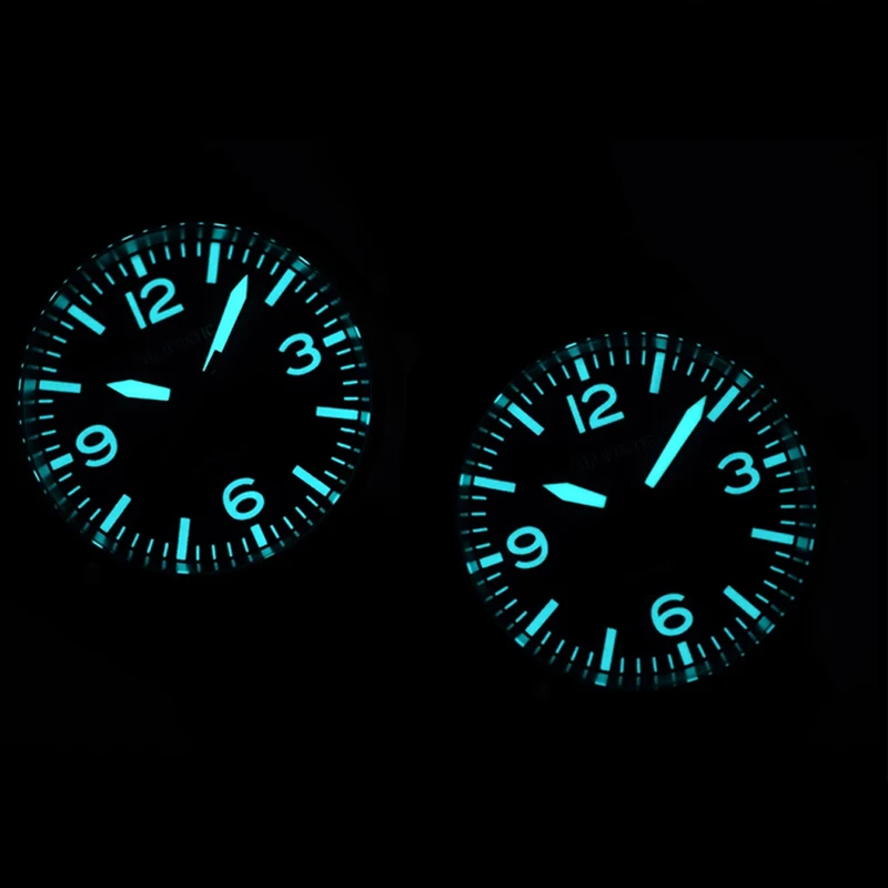 ساعة Milifortic العسكرية 39 مللي متر NH38 حركة ميكانيكية أوتوماتيكية ريترو الياقوت كريستال BGW9 Lume حزام من الجلد 10Bar ساعة رجالية #6