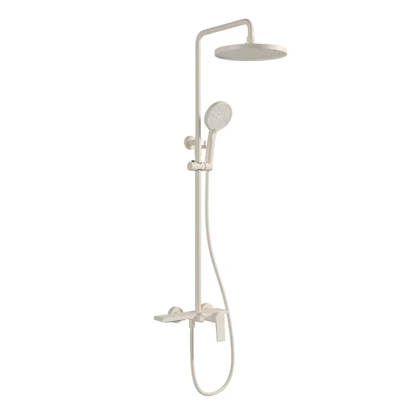 

Hot-selling large shower hot and cold shower set, all-copper light luxury bathroom, round top spray home hotel