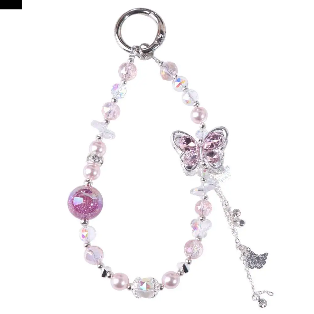 

Sweet Tassel Butterfly Phone Chain Anti-lost Short Mobile Phone Lanyard Trinket Ins Girls Phone Pendant Car Key Accessories