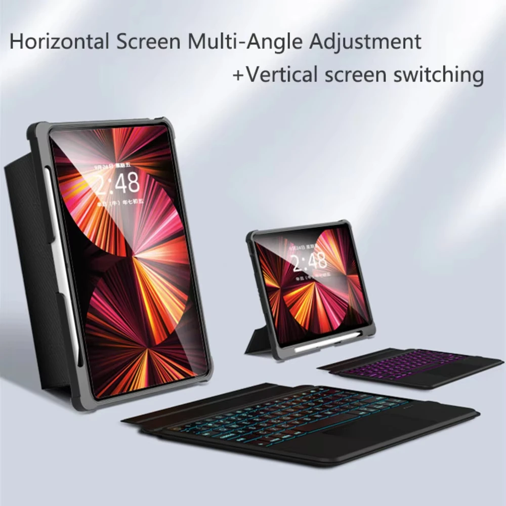 Obrázek 4: Nový klávesnice pro jablko chytrý klávesnice pro Ipad pro12.9-inch (2018–2022) all-in-one Bluetooth magnetický chytrý navázání klávesnice