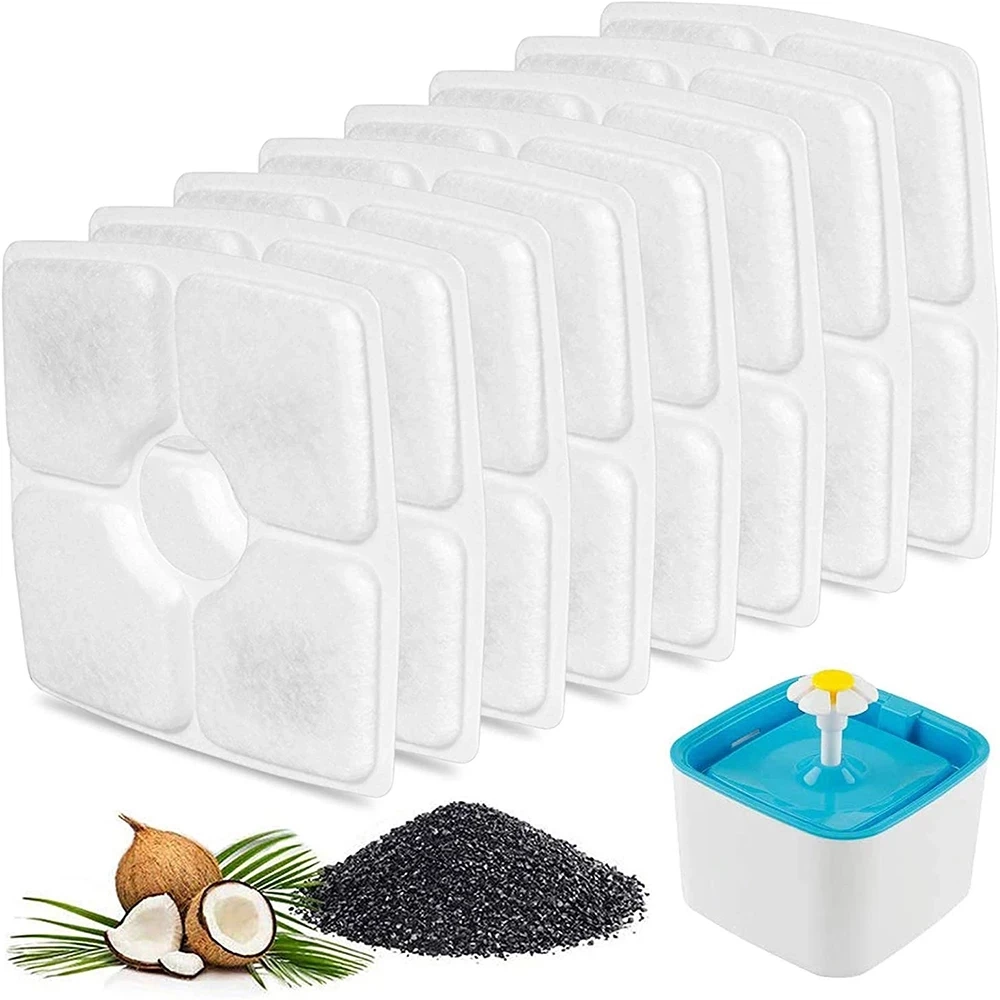 Pet Fountain Replacement Filters Cat Water Drinking Flower Spring Activated Carbon FilterFor Pet Dog Round Fountain Dispenser
