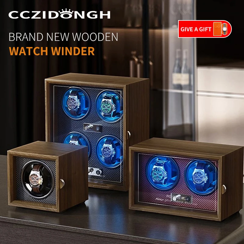 German Watch Winder Automatic Wooden 1 2 4 Slots Mechanical Watch Rotating And Watch Device Vertical Rocking Watch Storage Box